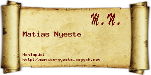 Matias Nyeste névjegykártya